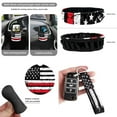 thumbnail image 7 of Uorisanigo Retro American Flag Front Back Seat Cover Full Set Car Steering Wheel Wrap Seat Belt Pad Car Coasters Trash Can Air Vent Pouch Rearview Mirror Cover Key Chain, Set of 15, 7 of 7