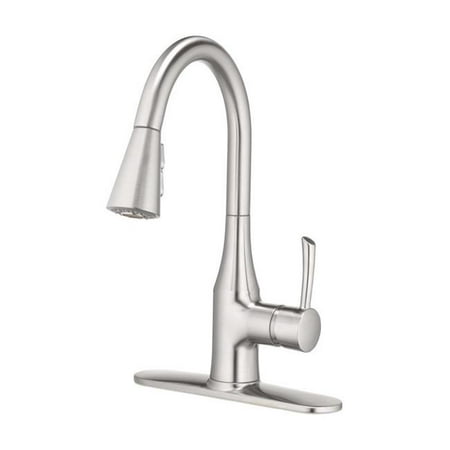 Oakbrook 4877338 One Handle Brushed Nickel Pulldown Kitchen Faucet
