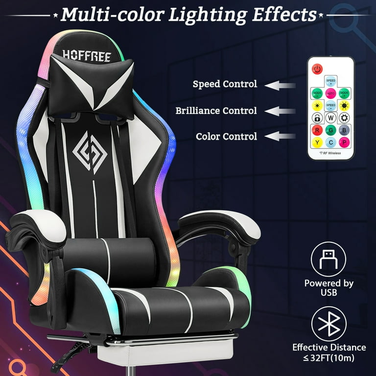 Hoffree Gaming Chair with Massage Office Chair Ergonomic Gamer