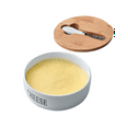 thumbnail image 2 of Cheese Sealing Box Ceramic Butter Plate with Lid and Knives Set Cheese Storage Tray Container Box, 2 of 6