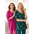 thumbnail image 4 of Woman Within Plus Size 7-Day Three-Quarter Sleeve Pintucked Henley Tunic, 4 of 6