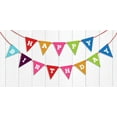 thumbnail image 5 of Inkdotpot Ready To HangHappy BirthdayBunting Pre Strung Birthday Decoration Rustic Kraft Pennant Bunting Banner Flags, 5 of 8