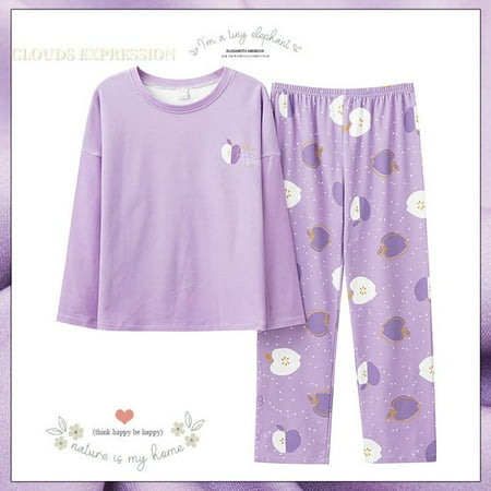 

QWZNDZGR Spring Autumn Elegant Women s Pajamas Sets Pyjamas Long Sleeved Print Cotton Sleepwear Lady Pijamas Homewear Nightgown Fashionn