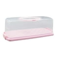 thumbnail image 3 of Caja portátil para guardar pasteles, bandeja para servir huevos, soporte para pasteles con tapa, recipiente para pasteles para Picnic, frutas, cocina , rectángulo rosa Macarena portador de pastel, 3 of 8