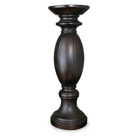 Oversized Wood Candle Holder, Espresso