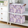 thumbnail image 2 of Yayeee Foldable Storage Basket for Shelves Waterproof Cloth Bins with Handles, Pastel Purple Marble Pattern, 2 of 7