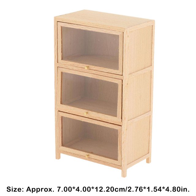Mini-House Small Cabinet Handmade Micro-Landscape 3-Tier-Shelf Wardrobe Model Scene Furniture Decors Home Kitchen Living-Room