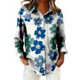 thumbnail image 6 of QASIEATN Tops for Women Graphic Tees Casual Button Down V Neck Long Sleeve Shirts Ladies Summer Tops, 6 of 7