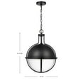 thumbnail image 6 of Lincoln Large Pendant E26 Base 60w Matte Black Finish Clear Seeded Glass, 6 of 6
