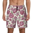 thumbnail image 2 of Picia Rose Flowers pattern Mens Swim Trunks with Compression Liner Stretch Beach Shorts Quick Dry with Zipper Pockets No-Chafing Board Shorts-Large, 2 of 9