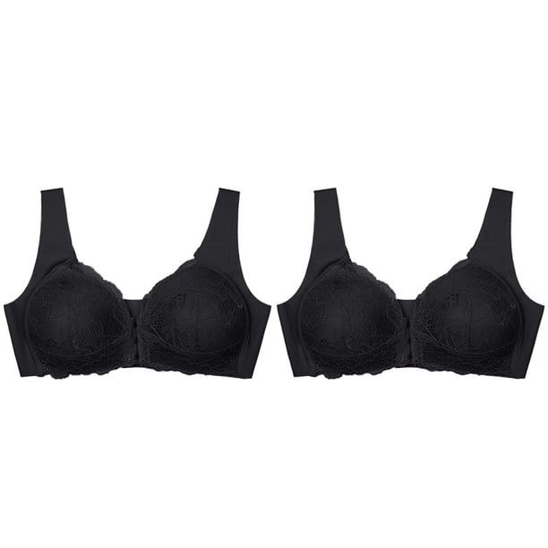 2 uds. Bralette Sexy con cierre frontal de encaje de talla grande Sujetador Push Up ropa interior Crop Top M-5XL sujetador sin costuras lencería femenina Deng Xun unisex