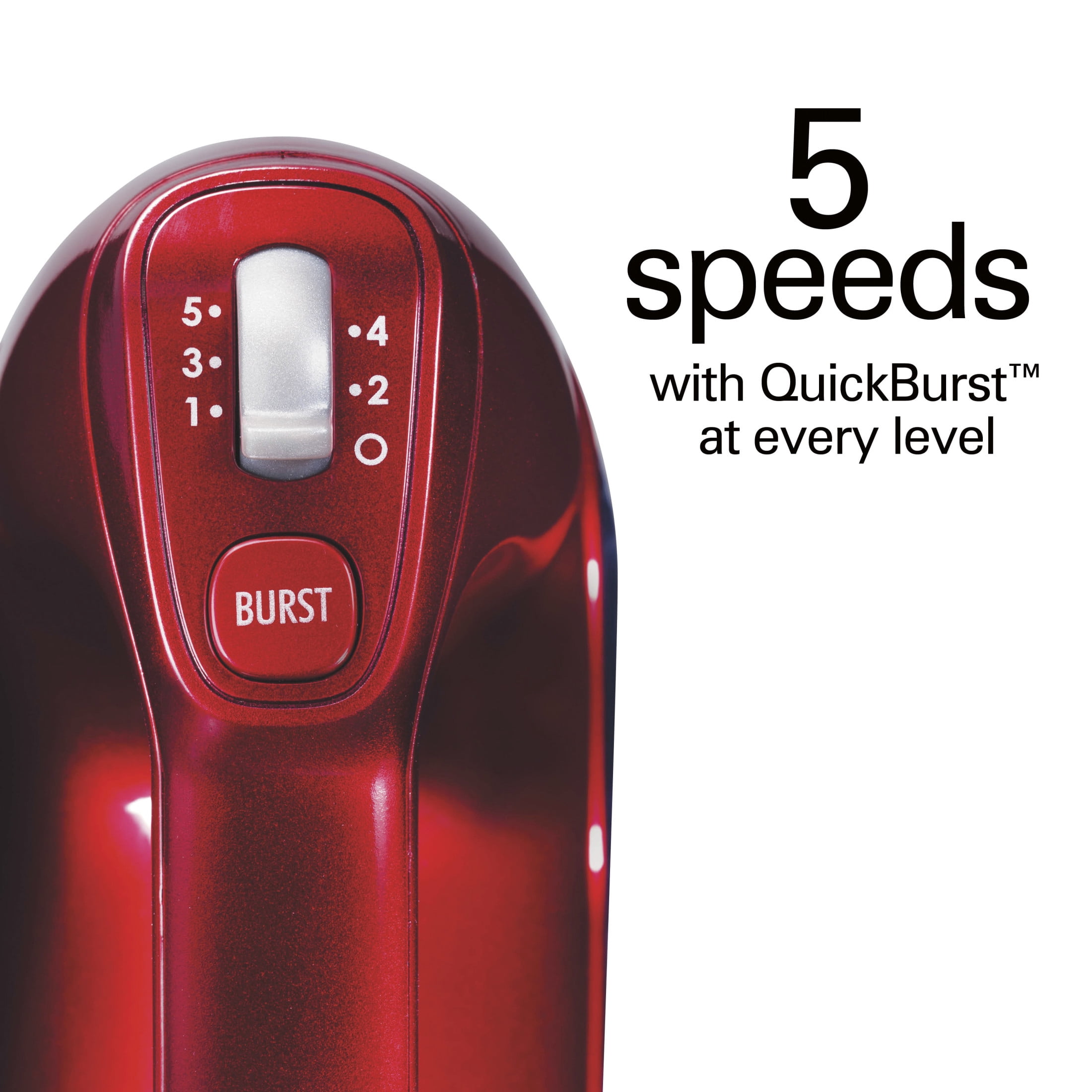 Hamilton Beach Professional 5-Speed Electric Hand Mixer with Slow Start & QuickBurst Technology, Mixer for Kitchen, Red