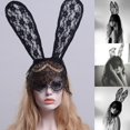 thumbnail image 2 of Halloween Party Ball Black Lace Rabbit Bunny Ears Headband Headwear, 2 of 3