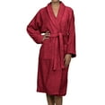 thumbnail image 2 of BNM Terry Cotton Adult Unisex Bathrobe, Medium, Burgundy, 2 of 10