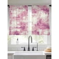 thumbnail image 2 of Pink Ombre Sheer Curtains 45 Inch Length 2 Panels Set - Light Filtering Window Treatments, Gradient Abstract Art Vintage Rod Pocket Semi Curtains for Living Room/Bedroom/Kitchen Décor, 104"W x 45"L, 2 of 7