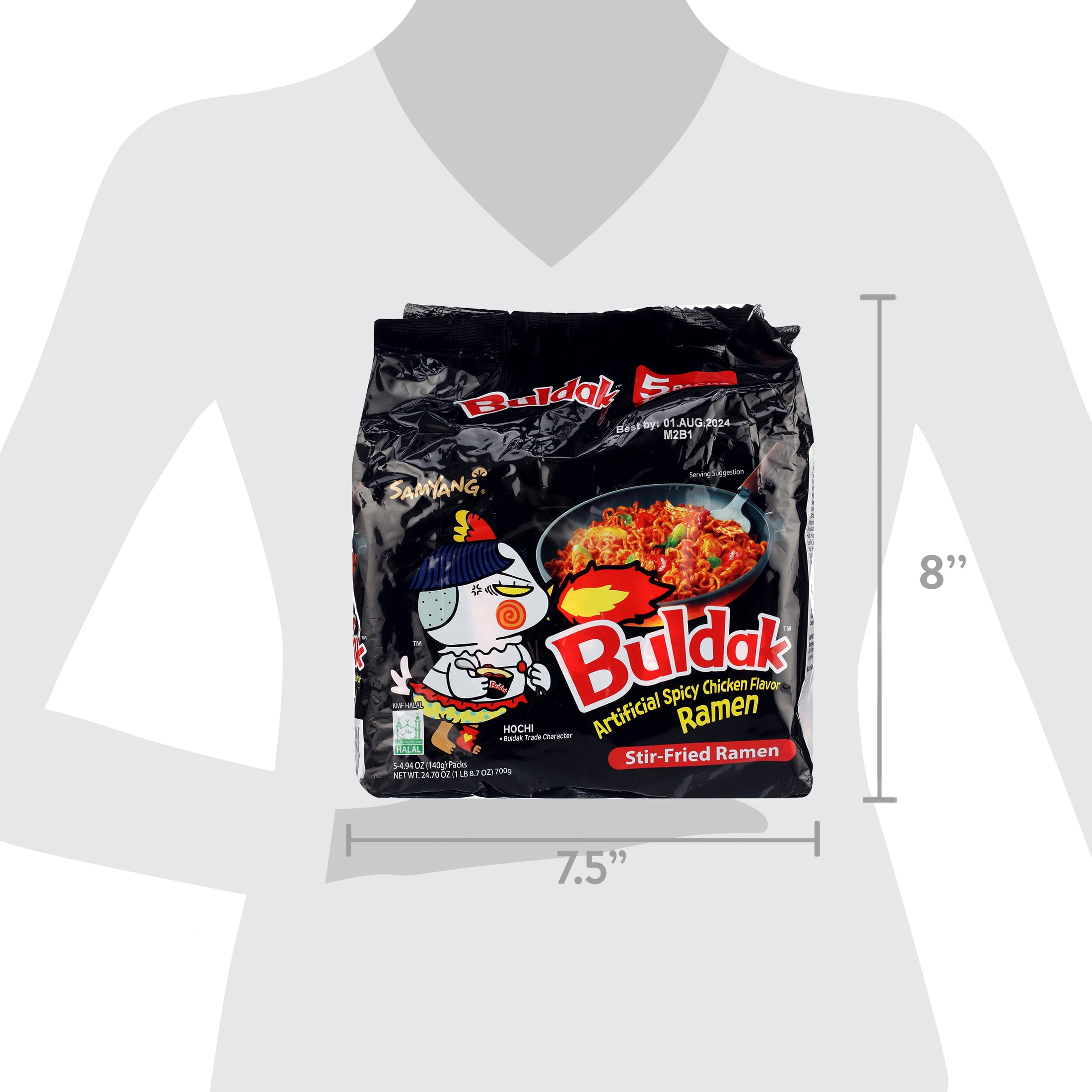 Samyang Korean Spicy Stir Fry Chicken Flavor Ramen Noodles, Buldak