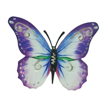 LAMIRO Butterfly Metal Wall Art Decors Background Farmhouse Hanging Wall Sculptures Violet