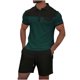 thumbnail image 1 of Pantalones Cortos para Hombre Conjunto de Trajes de 2 Piezas, Moda Mock Bolsillo Botón de Color Sólido Solapa Tops Cortos de Cintura Elástica, 1 of 8