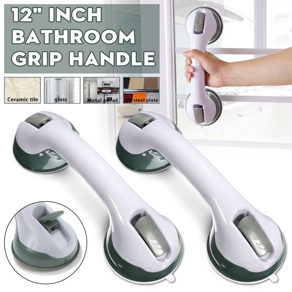 1Pairs 12" Inch Bathroom Grip Handle Shower Tub Suction Cups Grab Bar Handle Support Safety