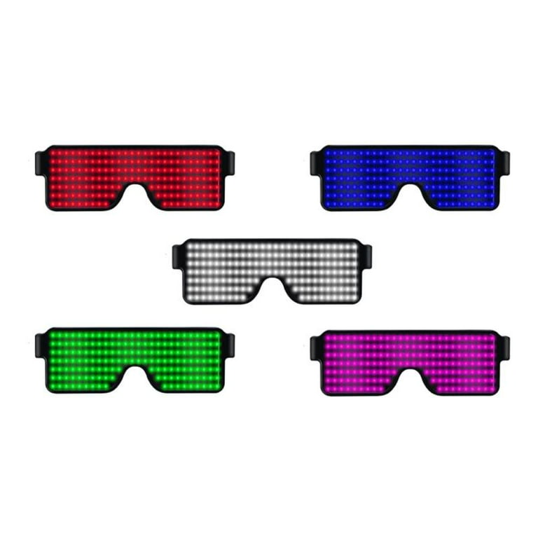 Leadleds LED Light Up Glasses Bluetooth Control App Programmable Animation  Text Rechargeable Battery for Party Club DJ Halloween Christmas Gifts