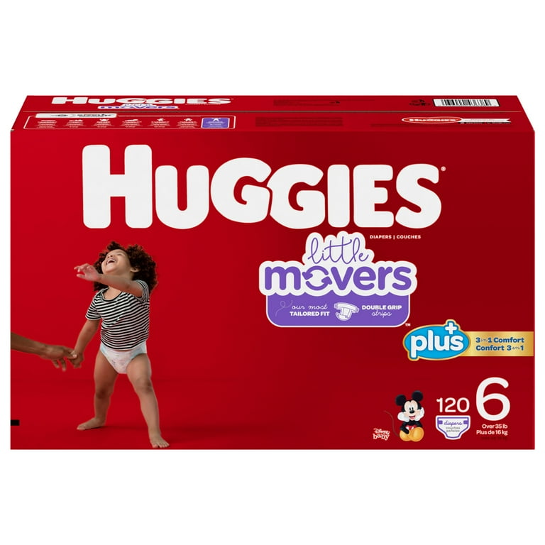 Huggies Little Movers Plus Taille 6, lot de 120