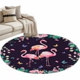 thumbnail image 2 of Area Rug 36in, Summer Flaming Birds Floor Carpet Living Room Rug, Watercolor Tropical Plants Non-Slip Welcome Mat Indoor Rugs for Bedroom Dining Room, 2 of 9