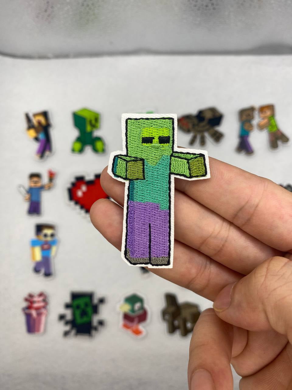 21pcs Minecraft Patch: Game Character Iron-On Applique for Clothes, Bags - Virtual Embroidery