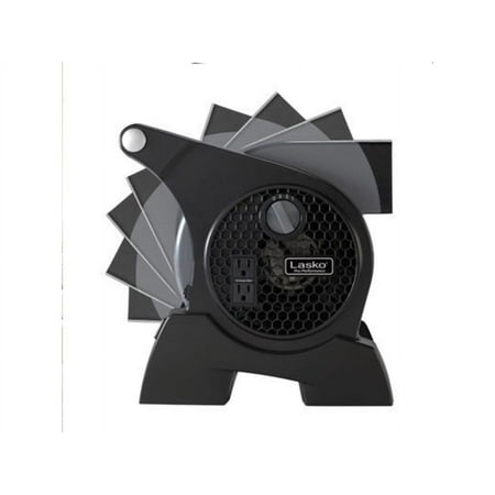Lasko - Pro-Performance High Velocity Case Utility Fan with Integrated Power Outlets - Gray/Black