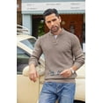 thumbnail image 2 of COOFANDY Men's Knit Sweater Pullover Long Sleeve Lightweight Sweaters Stand Collar Button Sweater Jumper, 2 of 8