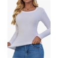 thumbnail image 2 of Long Sleeve T Shirts for Women Ribbed Knit Basic Tops Casual Slim Fitted Tee Tshirts, 2 of 4