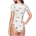 thumbnail image 4 of The Xecao Dachshund Dog Puppy Women's Crew Neck Body Suit, a short-sleeved bodysuit and basic swimsuit, both comfort and style for dating and daily life, 4 of 9
