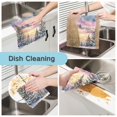 thumbnail image 2 of 6PCS Dish Towels and Dish Cloths Reuseable Dishcloths Sets for Washing Dishes, Cooking, Baking Size 11" x 11" Watercolor Winter Landscape, 2 of 9