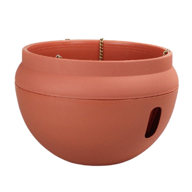 Ohufall Small Size Rattan Hanging Basket Planter Water Barrier Design No Rotten Roots Home Decor Garden Pots For Gardening