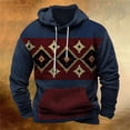 thumbnail image 1 of Birdeem Men Comfortable Hoodie Heart Pattern Printed Hooded Pocket Drawstring Sweatshirt, 1 of 1