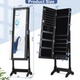 thumbnail image 4 of Giantex Lockable Jewelry Cabinet, Free Standing Big Makeup Box w/LED, Black, 4 of 10