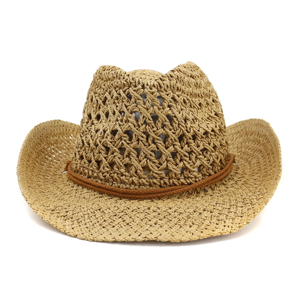 Straw Hat Women Men Cowboy Hat Beach Floppy Sun Hat Brim  display picture 1