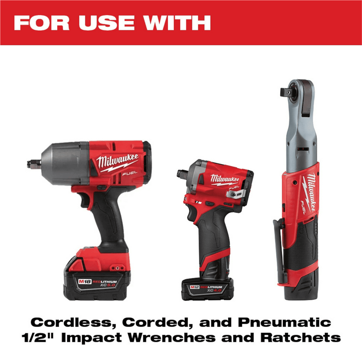 Milwaukee Tool SHOCKWAVE Impact Duty 1/2 Drive Metric 3PC Lug Nut Wheel Socket Set