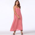thumbnail image 4 of Vestido de mujer, cuello en V, sin mangas, suelto, maxi, largo, playa, bohemio, vintage, vestido Irfora Rosa XL, 4 of 7