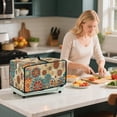 thumbnail image 4 of Renewold Toaster Oven Dust Cover with Storage Pockets Stain-Resistant Dust Protection Rectangular Microwave Oven Small Appliance Cover Case, 22.5 x 18.5 x 13 Inches, Boho Mandala Flower Vintage, 4 of 7