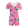 thumbnail image 3 of Combinaison Pyjama à Manches Courtes Col en V pour Femmes, Mode Été Vêtements de Nuit, 3 of 4