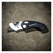 Sheffield Folding Lock Back Utility Knife, 5.25 inch, Black