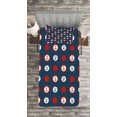 thumbnail image 3 of Ambesonne Anchor Quilted Bedspread Set 2 Pcs, Marine Ship Helm Design, Twin Size, Night Blue Vermilion, 3 of 3