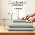 thumbnail image 3 of Casa Platino Queen Bed Set – 450 Thread Count 100% Cotton Cooling Sheets, Long-Staple Cotton, Naturally Breathable, Hotel Sateen Finish, Restful Sleep – Moonstruck, 3 of 8