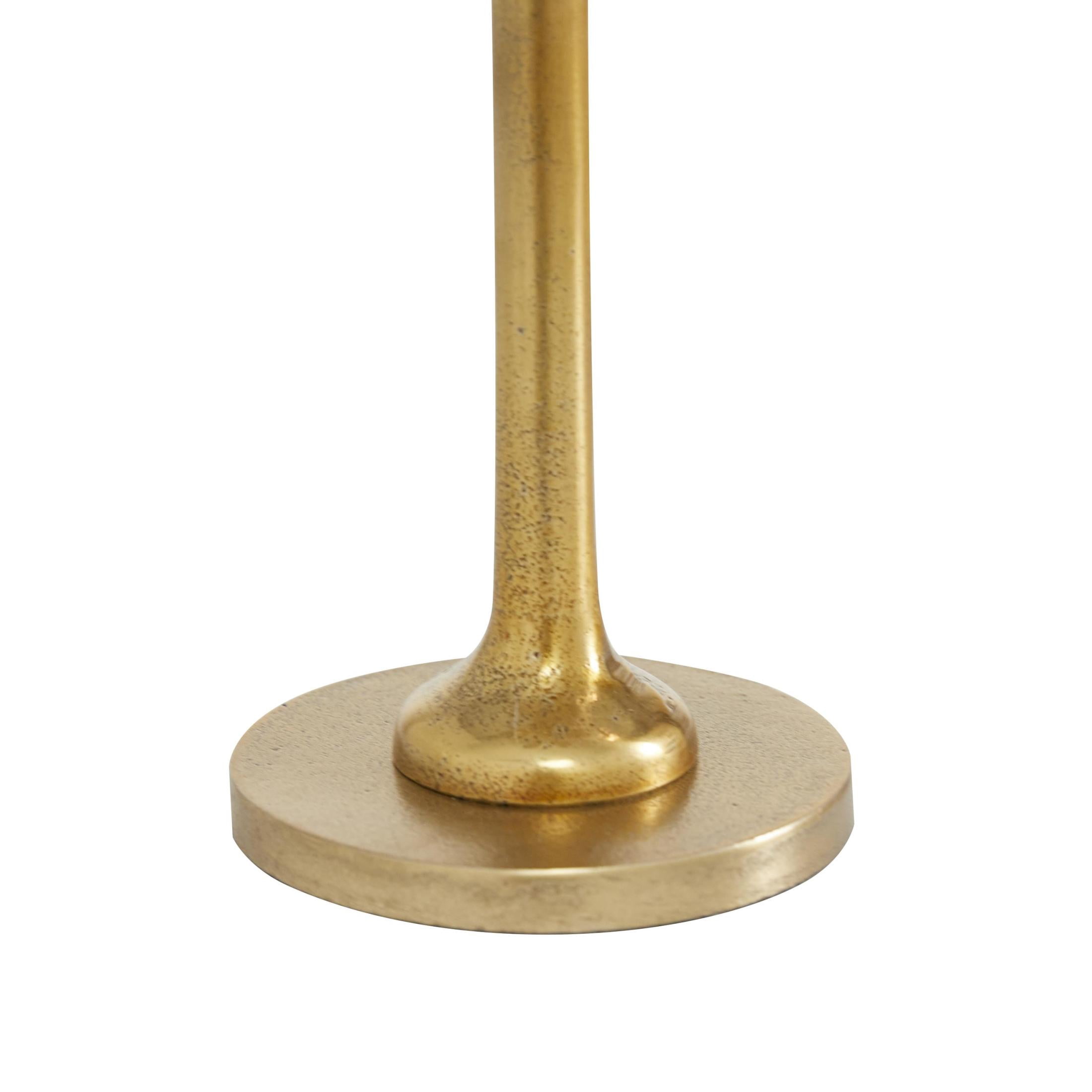 DecMode 3 Candle Gold Aluminum Metal Palm Tree Candle Holder, Set of 3