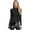 Black, variant on Linjinx Women's Classic Stand Collar Zipper Slim-Fit Ruffle Coat Long Sleeve Casual Light Weight Denim Jackets Blue S