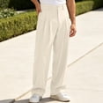 thumbnail image 2 of ShomPort Mens Dressy Pants Elastic Waist Straight Leg Loose Pleated Trousers Casual Business Officewear Pants, 2 of 9