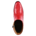 thumbnail image 4 of LIBERTYZENO Mens Chelsea Side Zipper Ankle Boots Genuine Leather Cuban Heel Formal Dress Shoes, Red, 10, 4 of 8