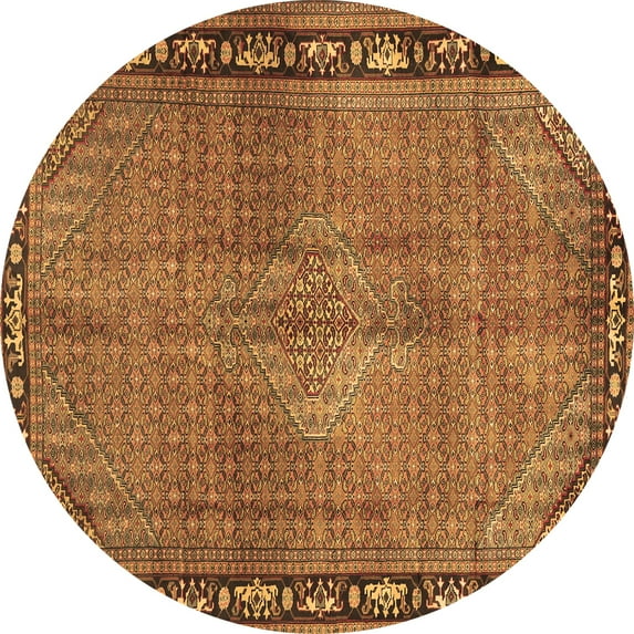 Ahgly Company Indoor Round Persian Brown Traditional Area Rugs, 5' Round