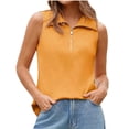 thumbnail image 2 of Summer Sleeveless Solid Knit Tops Lapel Tank Vest, 2 of 6