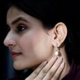 thumbnail image 4 of Rosec Jewels Freshwater Pearl Drop Dangle Earrings for Women (AAA Quality) - Pearl Diamond Earrings - Ready to Gift, 10K White Gold, 4 of 8